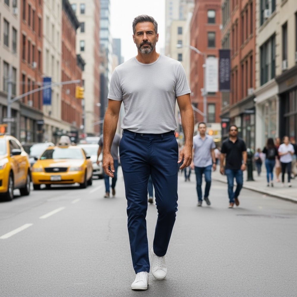 tasc Performance Mens Tailored Navy Blue Bamboo Stretch Pants TM672 33x30‎